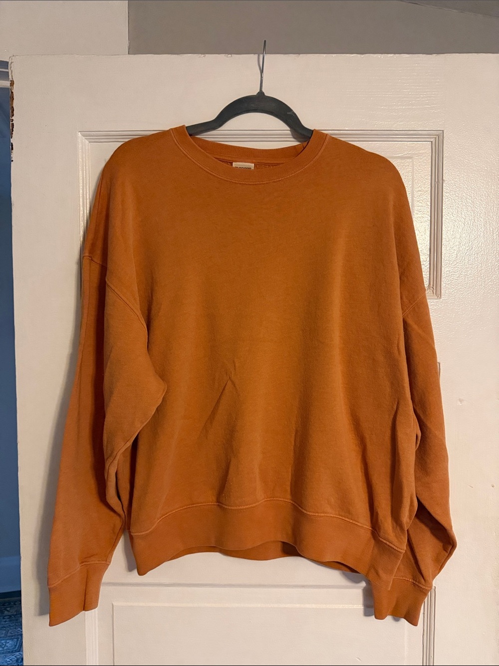 PINK Victoria's Secret Oversized Crewneck Sweatshirt in Rust Orange